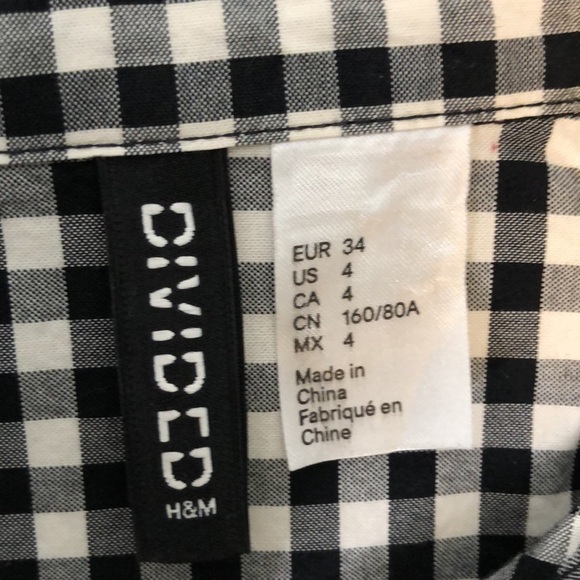 H&M Long sleeve checked cotton shirt with embroidered Size 4 - Picture 9 of 12